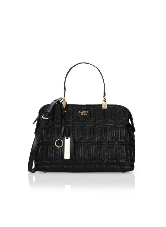 Lavie Luxe Women's Juli26 Medium 3-Compartment Satchel (Black)